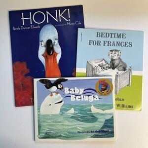 Set of 3 Childrens Storybooks Honk Baby Beluga and Bedtime for Frances Paperback